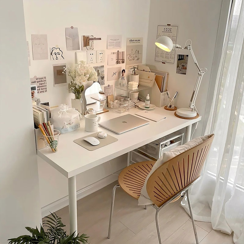 Nordic home simple bedroom desk white makeup table ins rental house computer office dormitory girl desk