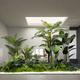 Artificial Plant Landscaping, Large Areca Palm, Traveler's Banana Potted Plant, Office, Restaurant, under Stairs, Window Display, Green Plant Decoration