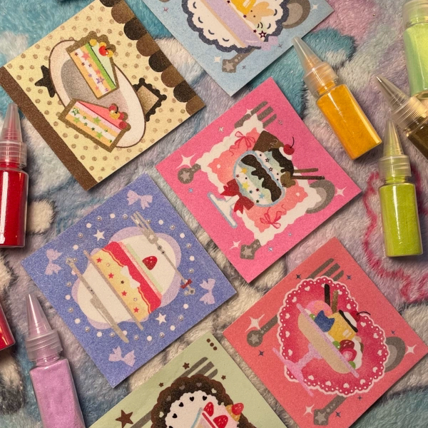 [Free Shipping for the Whole Store for 19.9] Dessert Time Sand Art Material Pack Princess Puppy Original Sand Art DIY Handmade Pack