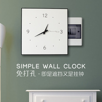 Pete cat push and pull simple meter box decorated with watch box blocking strong electric power weak electric lock box hanging clock