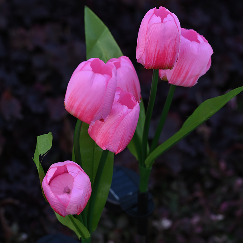 Solar Outdoor Lamp Courtyard Decoration Tulip Lamp Garden Inserted led emulated flower light outdoor view lamp