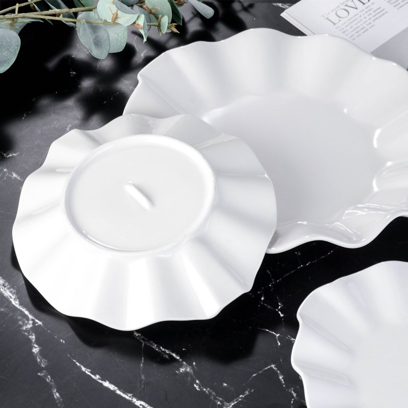 Pure white ceramic plate hotel restaurant hotel kitchen utensils after special specification of lotus leaf dish hot cold dishes