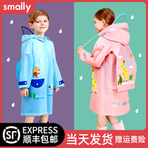 Smally Childrens raincoat Boy kindergarten baby full body waterproof raincoat Girl primary school student with school bag