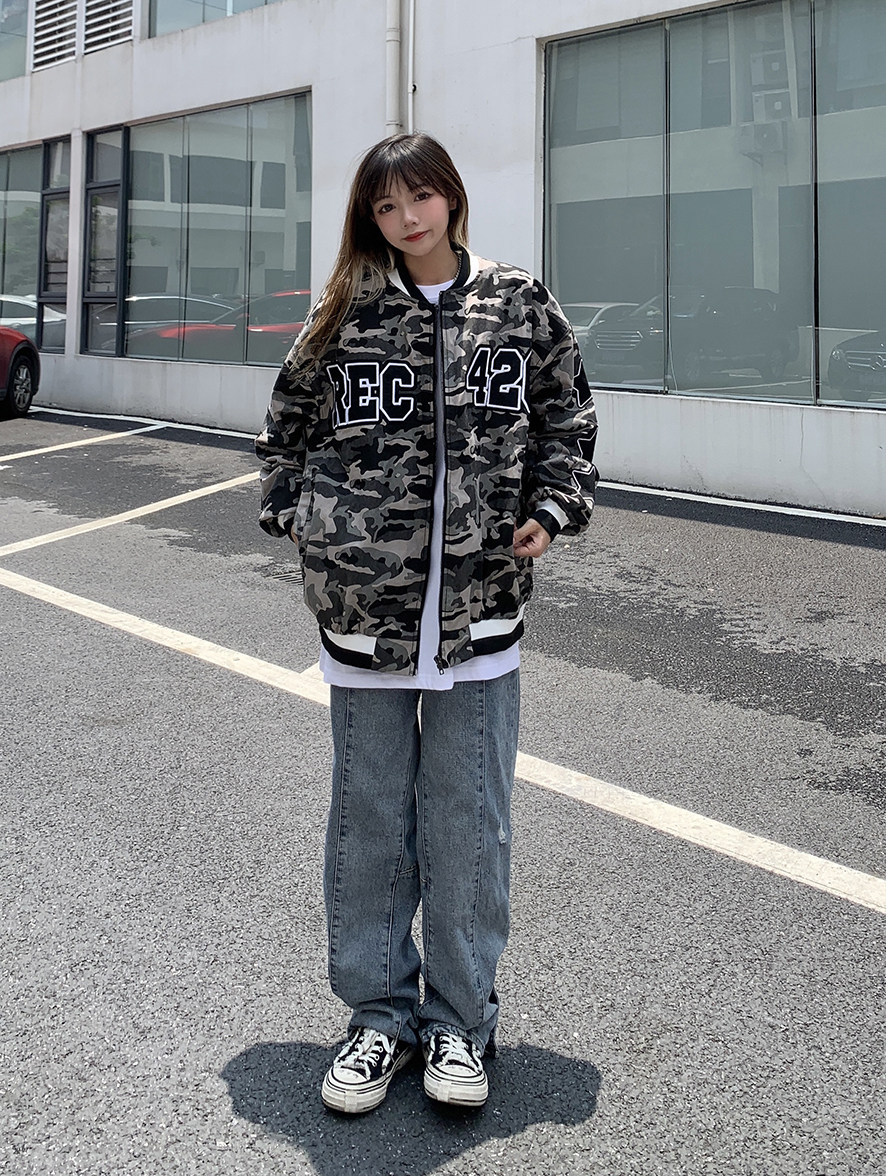 Legal alien American camouflage baseball suit for men and women in 2021 new jacket coat women in spring and autumn