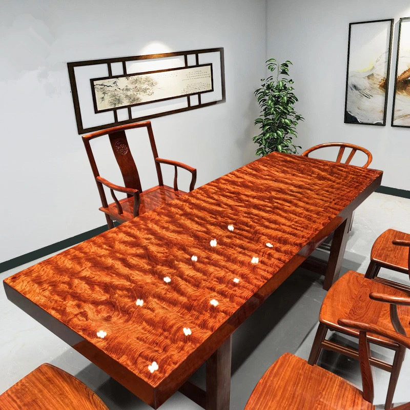 Bahua Solid Wood Large Plate Table Log Red Wood Tea Table Office Meeting Table Brazil Flowers Pear Natural Side Spot 2 m