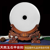 Natural great marble jade white jade green buckle creative customization and the upscale Chinese living room desk High-end Hospitality Decoration Pendulum