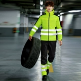 Демисезонный удерживающий тепло светоотражающий пуховик для работы, безопасная съемная куртка