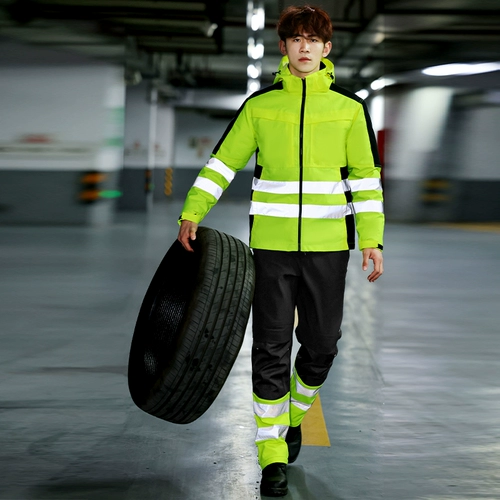 Демисезонный удерживающий тепло светоотражающий пуховик для работы, безопасная съемная куртка