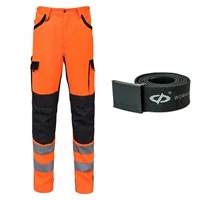 Флуоресцентные оранжевые брюки + ремень