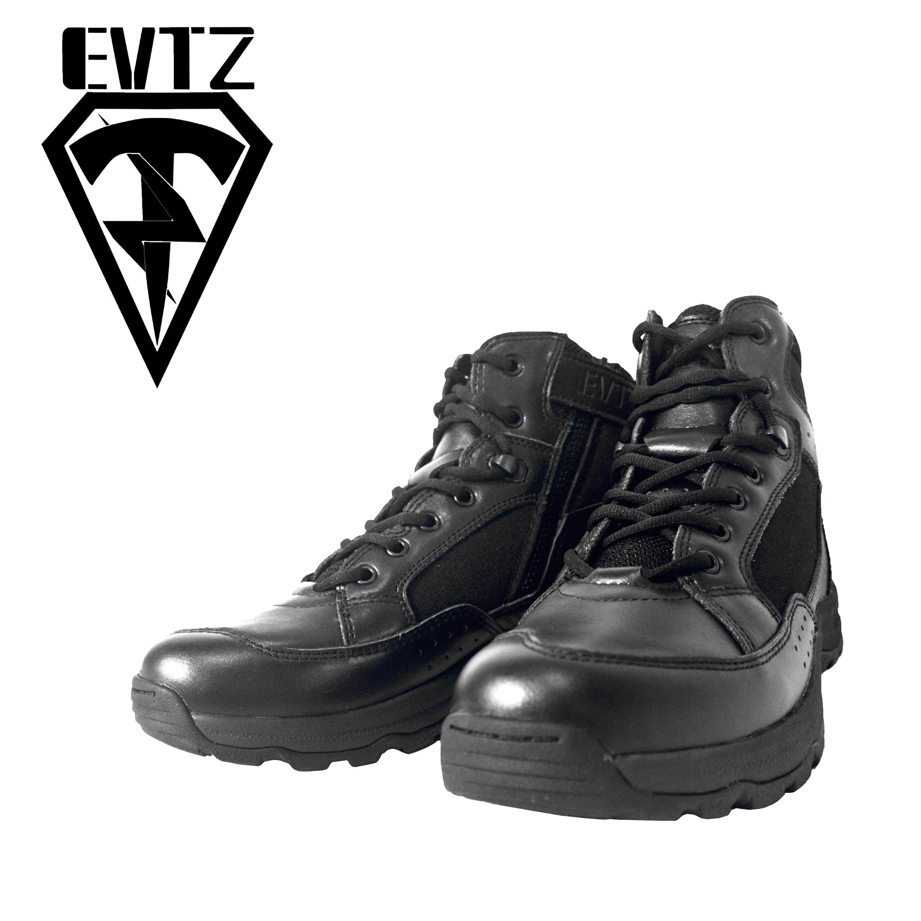 EVTZ New Military Fans Suction Shock Insole Head Layer Cow Leather EB04 Hubee Light Duty Shoes Side Pull Chain Commute Tactics