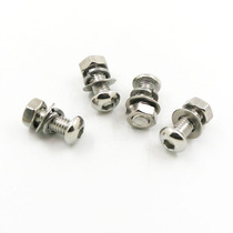 M3M4M5M6 stainless steel 304 semicircle inner hexagonal screw nut flat bomb gasket coated disc head combined screw