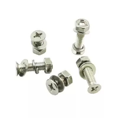 (M5M6M8)304 stainless steel countersunk head cross screw combination nut flat pad flat head screw set
