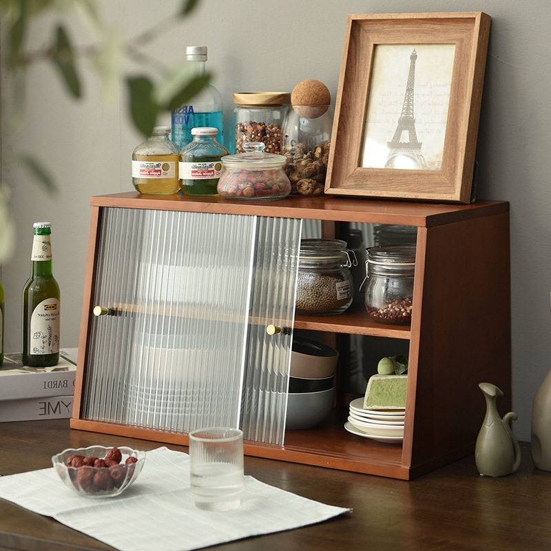 Simple and modern solid wood dining cabinet desktop storage cabinet multi-functional teacup decoration storage side cabinet light luxury