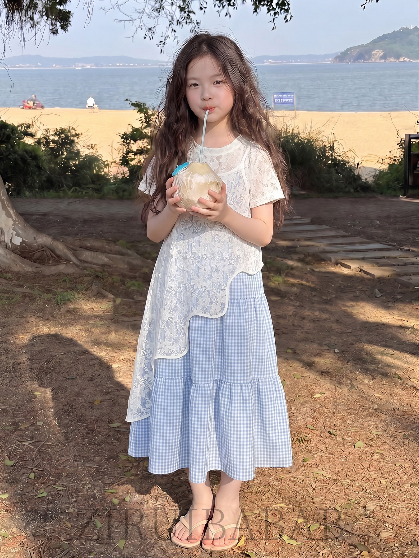 适合女童夏天穿的套装2026新款女孩大童度假风裙子儿童吊带连衣裙 — 8