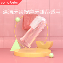 comobbe newborn Silicone Finger Toothbrush Baby Teeth Clean Gingival Massage Dual-use