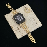 Domicat подходит для applewatch8 apple iwatch9 ремешок из циркона металлический ремешок с крокодиловым сердечником ультра41 мм новый модный браслет SE 6-го поколения стальной ремешок 543 женский универсальный s7