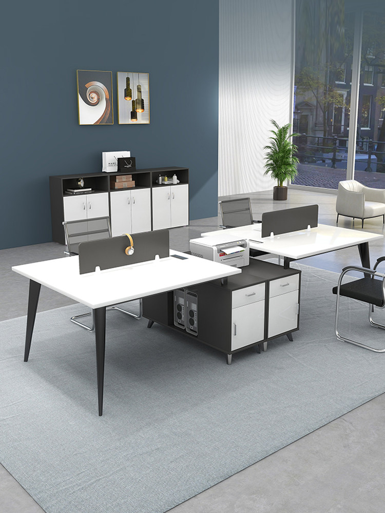Desk modern minimalist staff employee computer table and chairs combined double-four-position position clamping office furniture
