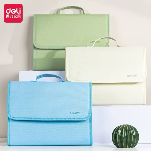 Delica Handle Multi -Layer File Polder Fending Fengqin Bag Начальные школы используют A4 Transparent Paging Papers для организации артефактов для учеников средней школы средней школы, тестовые бумаги для классификации папок, клип пакет проверки беременности.