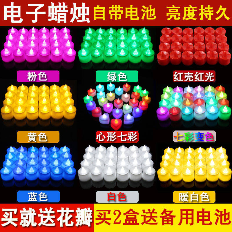 Creative circular simulation electronic small candle light bulb LED luminous battery light DIY romantic decoration scene layout