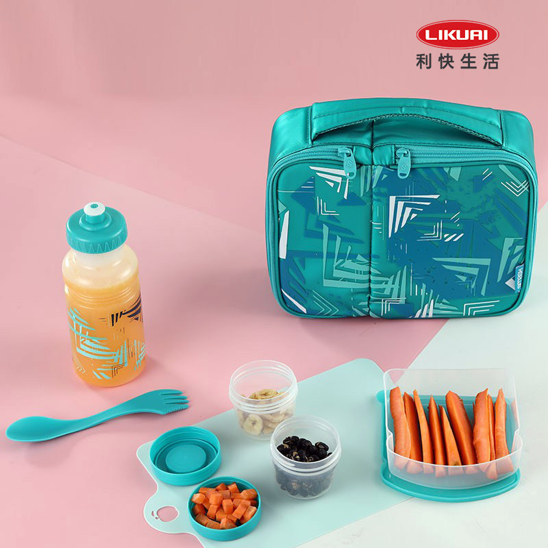 Lee Fast Australia imported portable tableware 8 pieces set outdoor meal bag box water cup snack can spoon fork shoulder bag