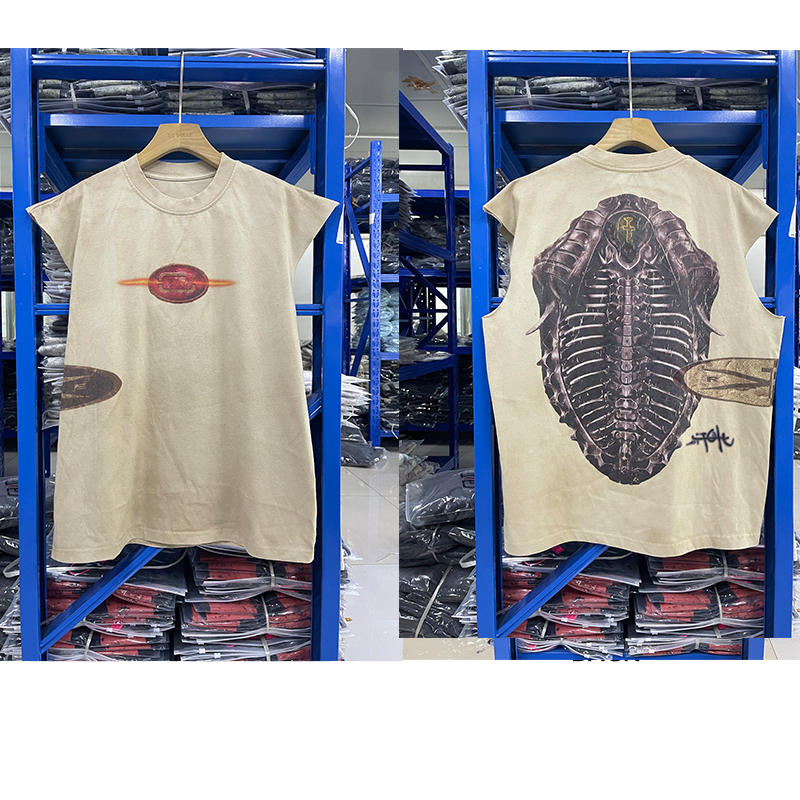 Travis Scott Vest Ss25 Printed Pattern Crew Neck Pullover Sleeveless Vest 2025 New Niche Summer Travis Scott Vest Ss25 Printed Pattern Crew Neck Pullover Sleeveless Vest 2025 New Niche Summer