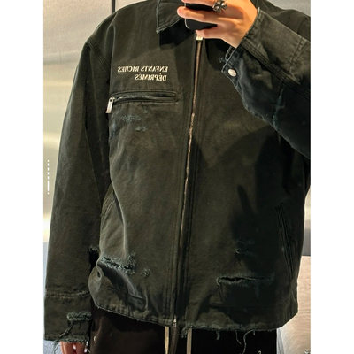 Винтажная стираная красивая модная erd melancholy rich второго поколения 25SS новая модная парусиновая джинсовая куртка с лацканами и потертостями