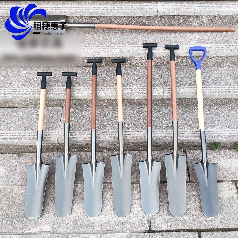 Narrow mouth lengthened digging yam shovel agricultural digging ditch digging tree seedlings digging hole digging bamboo shoot sea shovel manganese steel shovel