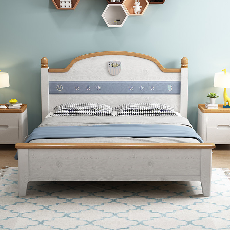 Teenagers' all solid wood children's bed 1 5 meters boys and girls single double bed 1 2 meters simple bedroom storage princess bed