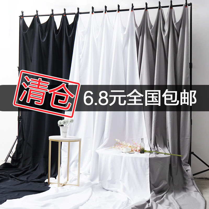 Thickened Photographed Props Photography Background Bouins Hanging Fabric Red Live Background Decoration Black & White Color Bedroom Wall Camera Background Cloth Nordic Wind Anchor Baby Pure Color Large Size Not Reflective