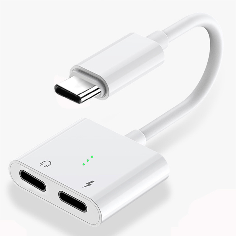 Huawei nova5 6pro headphone adapter two-in-one typec Android 3 5 interface p30 fast charge tap line suitable for Apple 7 headphone adapter cable double lightnin