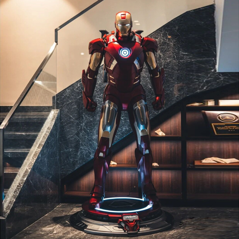 Glowing Marvel Iron Man Mk7 Model Statue Full-Body 1:1 Scale Figure Sculpture Living Room Floor Decoration Large Ornament Glowing Marvel Iron Man Mk7 Model Statue Full-Body 1:1 Scale Figure Sculpture Living Room Floor Decoration Large Ornament