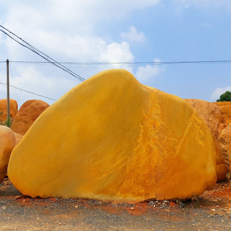 Natural yellow wax stone original stone large garden sign lettering landscape stone village brand stone courtyard outdoor ornaments sightseeing stone