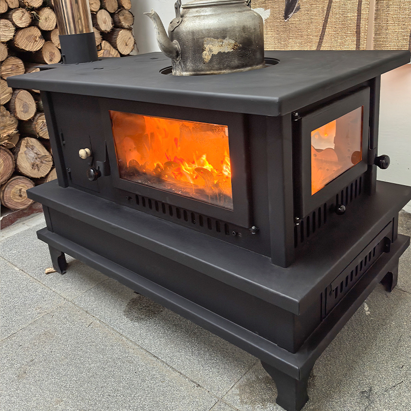 Visual Window Tibetan-Style Wood Stove for Home Use in Rural Areas, Winter Steel Plate Wood-Burning Heating Stove, Wood Stove, Real Fire Stove