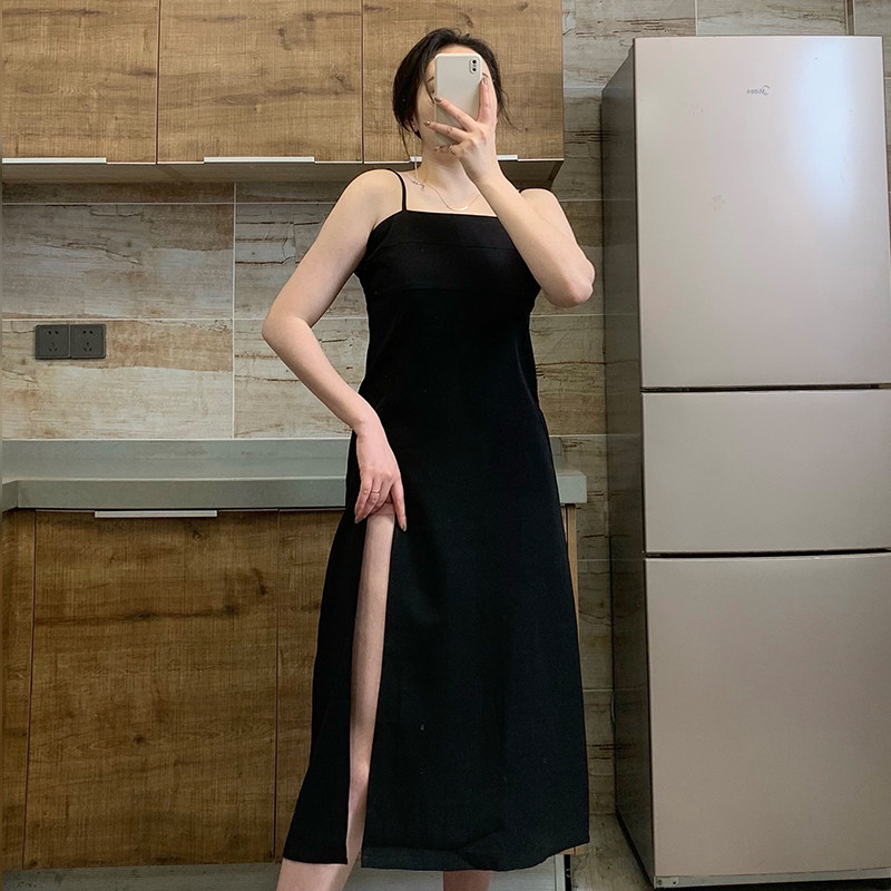 Julu Studio slightly fat custom slim suspender skirt women's new large-size meat-covering dress all-match bottoming