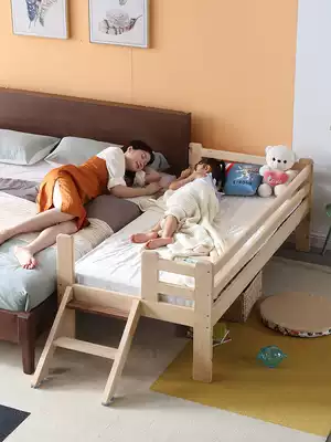 Solid wood children's bed Nordic simple small apartment bedroom Baby small bed split bed Multi-function splicing large bed widened bed