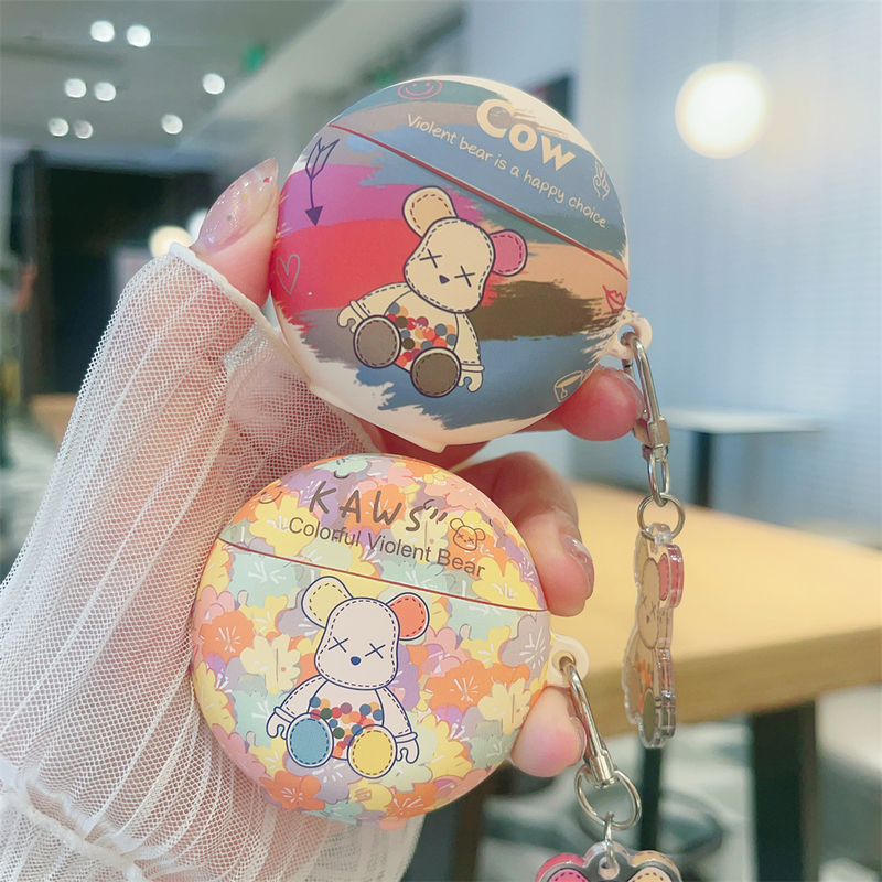 Suitable for Huawei Freebuds7I Protective Case, New Freebuds6/5I Earphone Case, Cartoon Violent Bear Free Arc Silicone Anti-Fall Freebudspro4/Pro3 Box Se3/Se2 Male