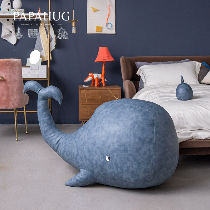 PAPAHUG | children's toy cartoon animal stool big whale stool creative home ornament housewarming gift