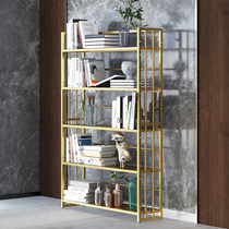 Golden iron bookshelf custom shelf cabinet simple living room floor simple childrens office display storage rack