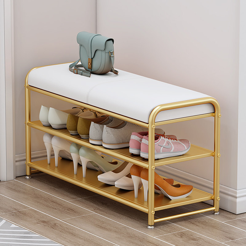 Entrance room for changing shoes Stool Iron Art Entrance to the door of the Stool Shoe rack doorway Home Sitting Shoes Cabinet Integrated Small Narrow-Taobao