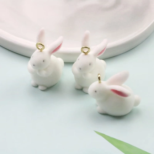 Трехмерный реалистичный кролик, аксессуар с аксессуарами, серьги, белый кролик, DIY