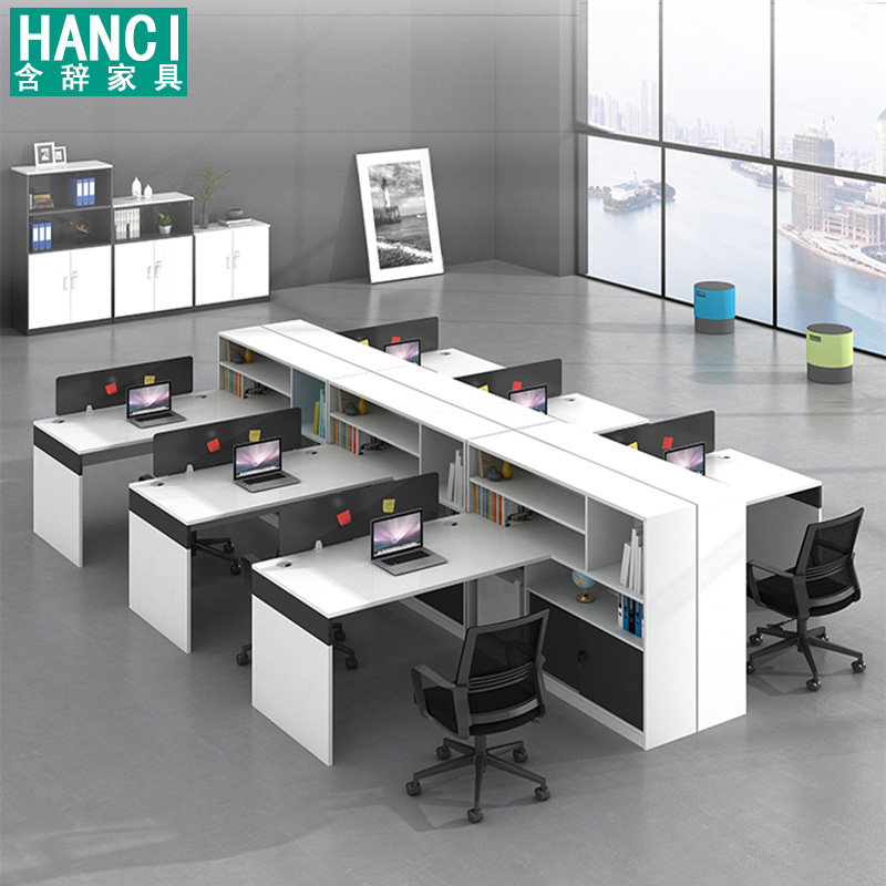 Office Staff Screen Desk Chair Combination Brief Staff Computer Desk card holder 4 6 People with desk