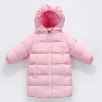 Long Thickened Winter Dress in babys down clothes Han version cotton clothes small children jacket foreign air female baby 1-3 years 2