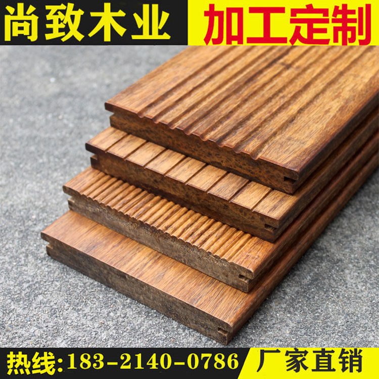 Outdoor heavy bamboo flooring Bamboo and wood high anti-corrosion carbonized courtyard Outdoor park plank road Garden landscape platform Terrace