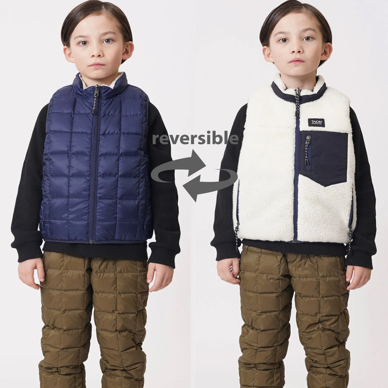 Authorized In-Stock Taion Children's Clothing Reversible Mountain down Vest 800 Fill Power Kr002Mb