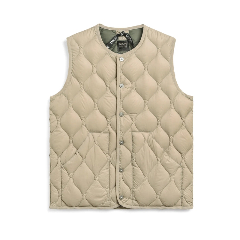 Taion Body Temperature Military Style Soft Shell Soft Shell Round Neck Vest down Vest Unisex