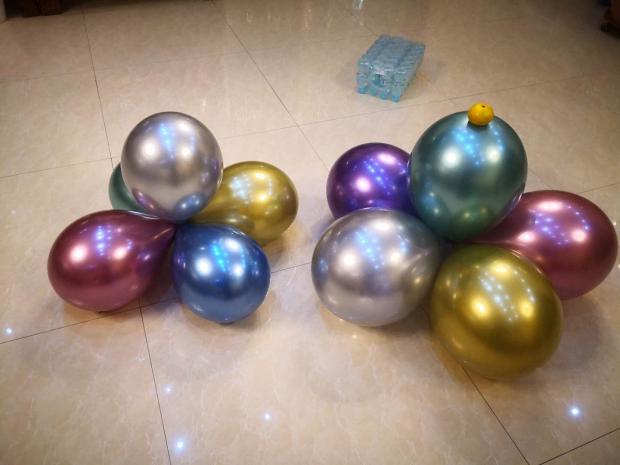 Metal balloon thickened macaron birthday party decoration wedding wedding room layout ruby ​​red gold balloon