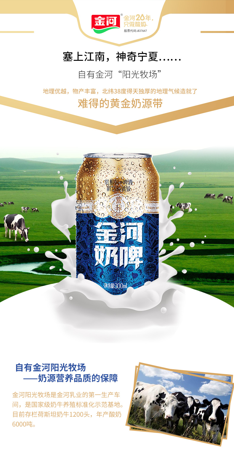 金河 奶啤 尝鲜装 300ml*2罐 图5