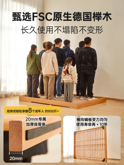 Cama para niños, plataforma Montessori, cama individual de madera maciza de haya, cama individual para padres e hijos, moderna para niños y niñas con barandilla