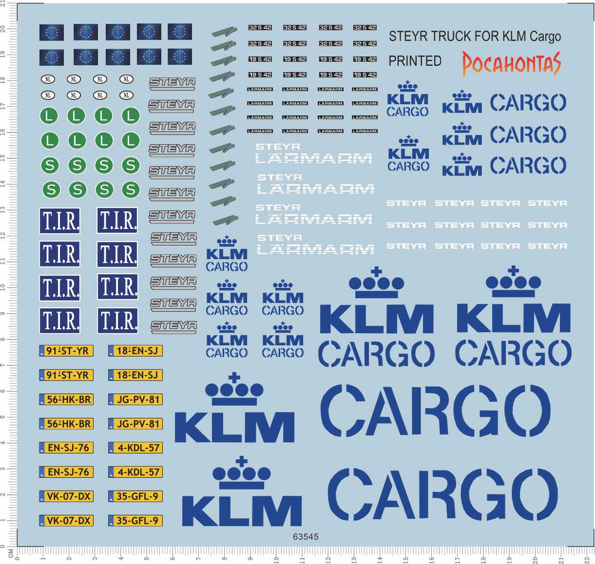Car model 1:24 KLM Royal Dutch Air (transport truck) dedicated water sticker (63545)