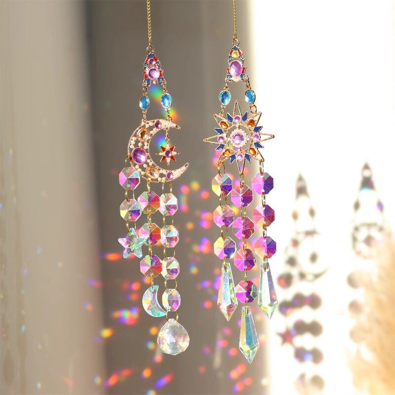 Dream Catcher Sunlight Catcher Pendant Colorful Crystal Light and Shadow Rainbow Hanging Ornament Wind Chime Accessories Children's Room Decoration Gift Dream Catcher Sunlight Catcher Pendant Colorful Crystal Light and Shadow Rainbow Hanging Ornament Wind Chime Accessories Children's Room Decoration Gift